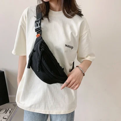 Casual Canvas Waist Chest Bag - Image 4