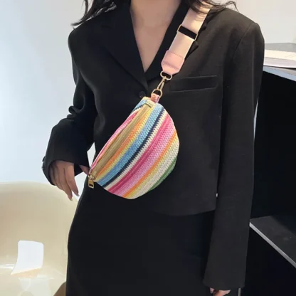 Colorful Weaving Banana Belt Bag - Image 3
