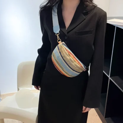 Colorful Weaving Banana Belt Bag - Image 4