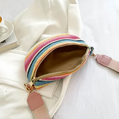 Colorful Weaving Banana Belt Bag - Image 6