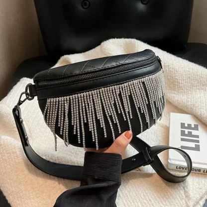 Tassel Rivet Waist Belt Bag - Image 2