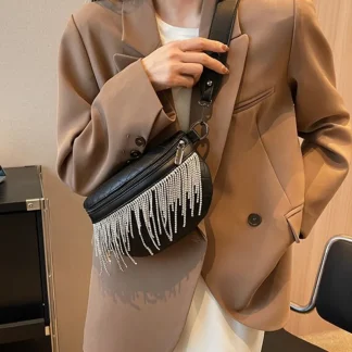 Tassel Rivet Waist Belt Bag
