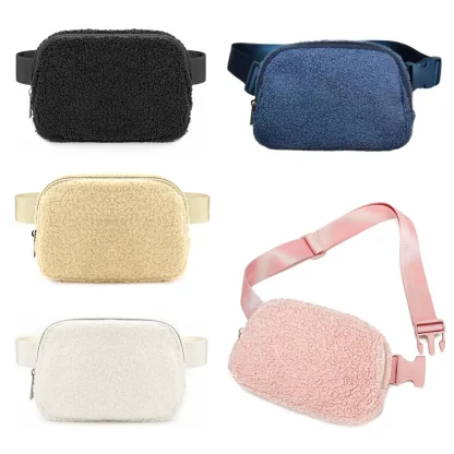 Mini Adjustable Strap Fleece Belt Bag - Image 2