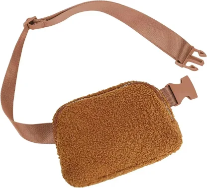Mini Adjustable Strap Fleece Belt Bag - Image 3
