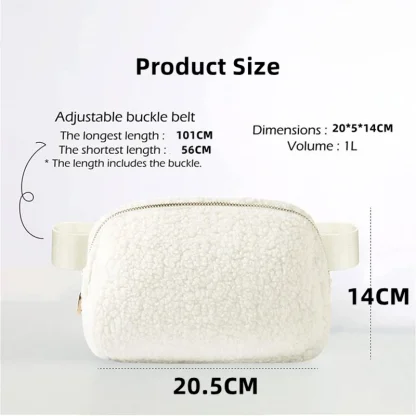 Mini Adjustable Strap Fleece Belt Bag - Image 7