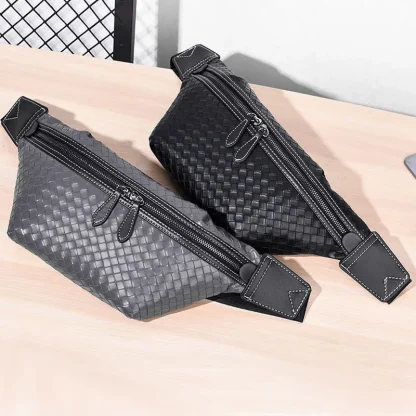 Woven PU Leather Waist Pack - Image 4