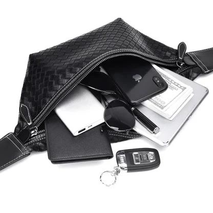 Woven PU Leather Waist Pack - Image 2