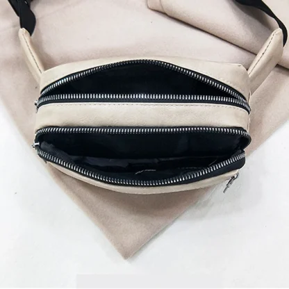 Solid Color PU Leather Single Belt Bag - Image 2